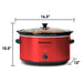 Dimensions of Slow Cooker. 16.5" Width, 12" Length, 10.5" Height.