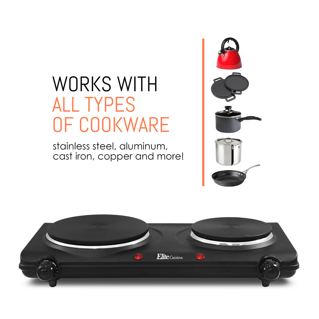 Works with all types of cookware stainless steel, aluminum, cast iron, copper and more!