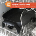 DISHWASHER-SAFE skillet & glass lid when thermostat is removed. Skillet in a dishwasher.