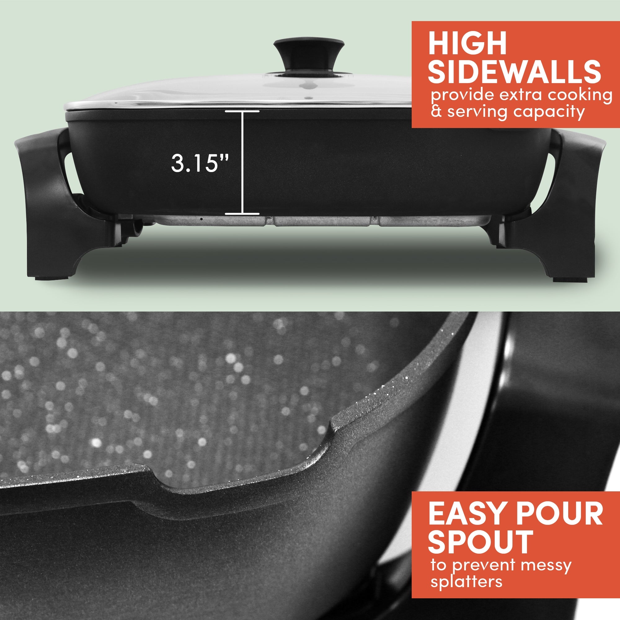 Elite Platinum 8Qt. Heavy Duty Electric Skillet [EG-6203] – Shop