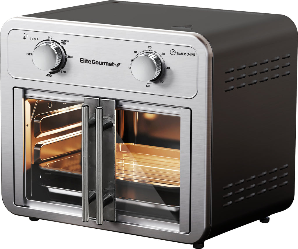 12L French Door Air Fryer Oven (Black) – Shop Elite Gourmet
