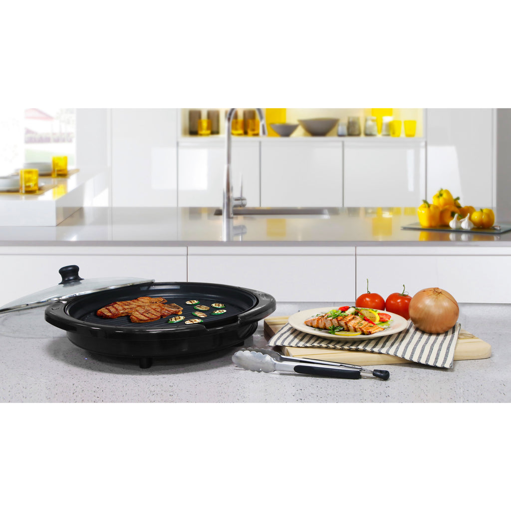 Elite Gourmet EGL-3450 Smokeless Indoor Electric BBQ Grill Dishwasher Safe,  PFOA-Free Nonstick, Adjustable Temperature