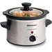1.5Qt. Electric Slow Cooker with Glass Lid (Stainless steel and black)