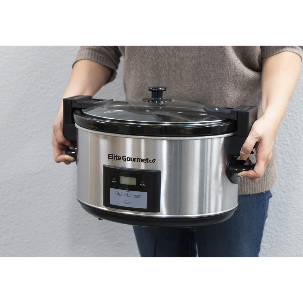 Carry the slow cooker to transport.