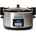 8.5 Qt. Programmable Slow Cooker With Locking Lid with Beef Stew cooking inside.
