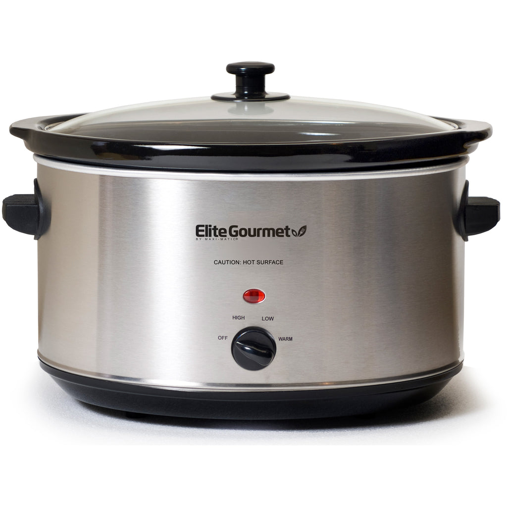2 Qt. Oval Electric Slow Cooker with Glass Lid (Metallic Red) – Shop